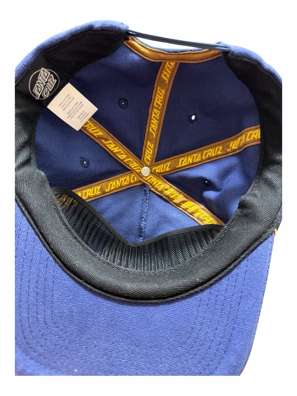 Santa Cruz Blue Snapback Baseball Cap Hat 90s Y2K skateboard style logo Patch - Picture 5 of 5